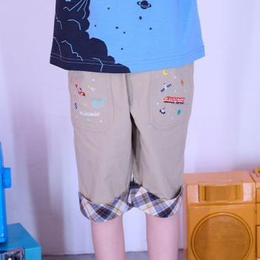 宇宙刺繡六分褲