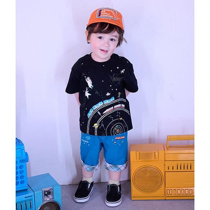 宇宙刺繡六分褲