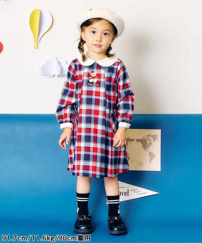 tiny bear 條紋與格子連衣裙