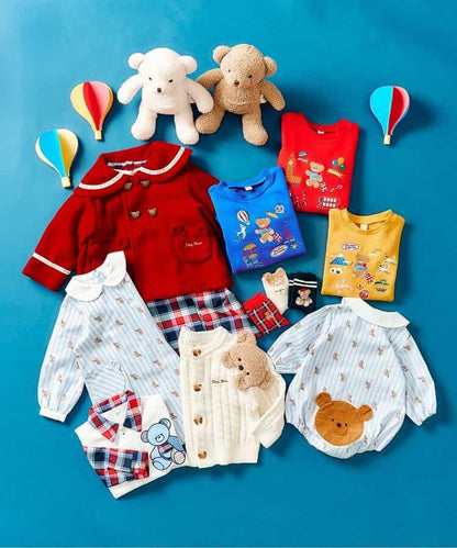 tiny bear 條紋與格子連體衣