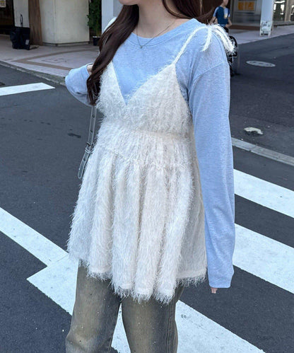 蓬鬆吊帶背心