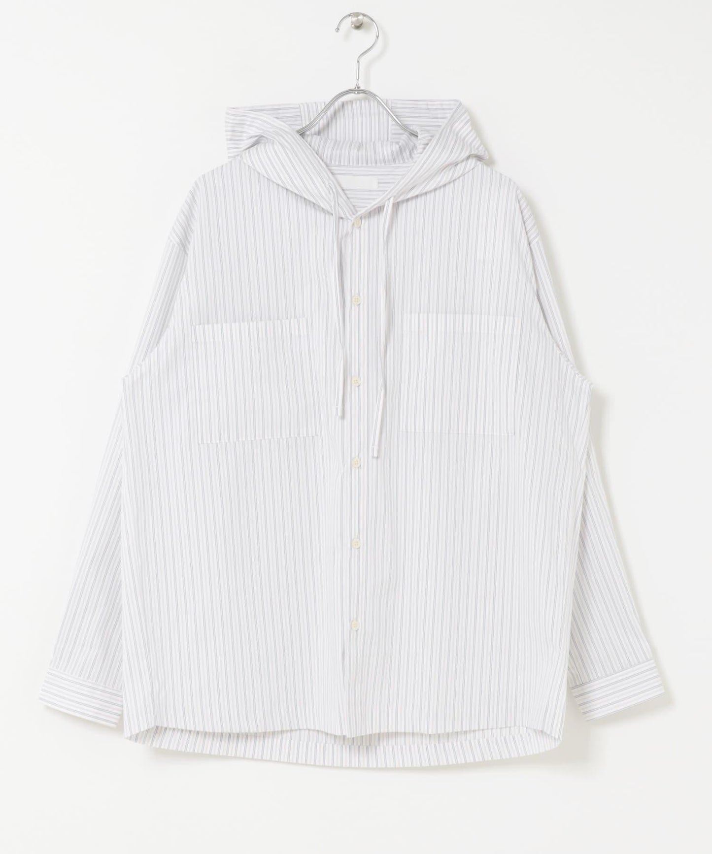 條紋連帽寬鬆襯衫