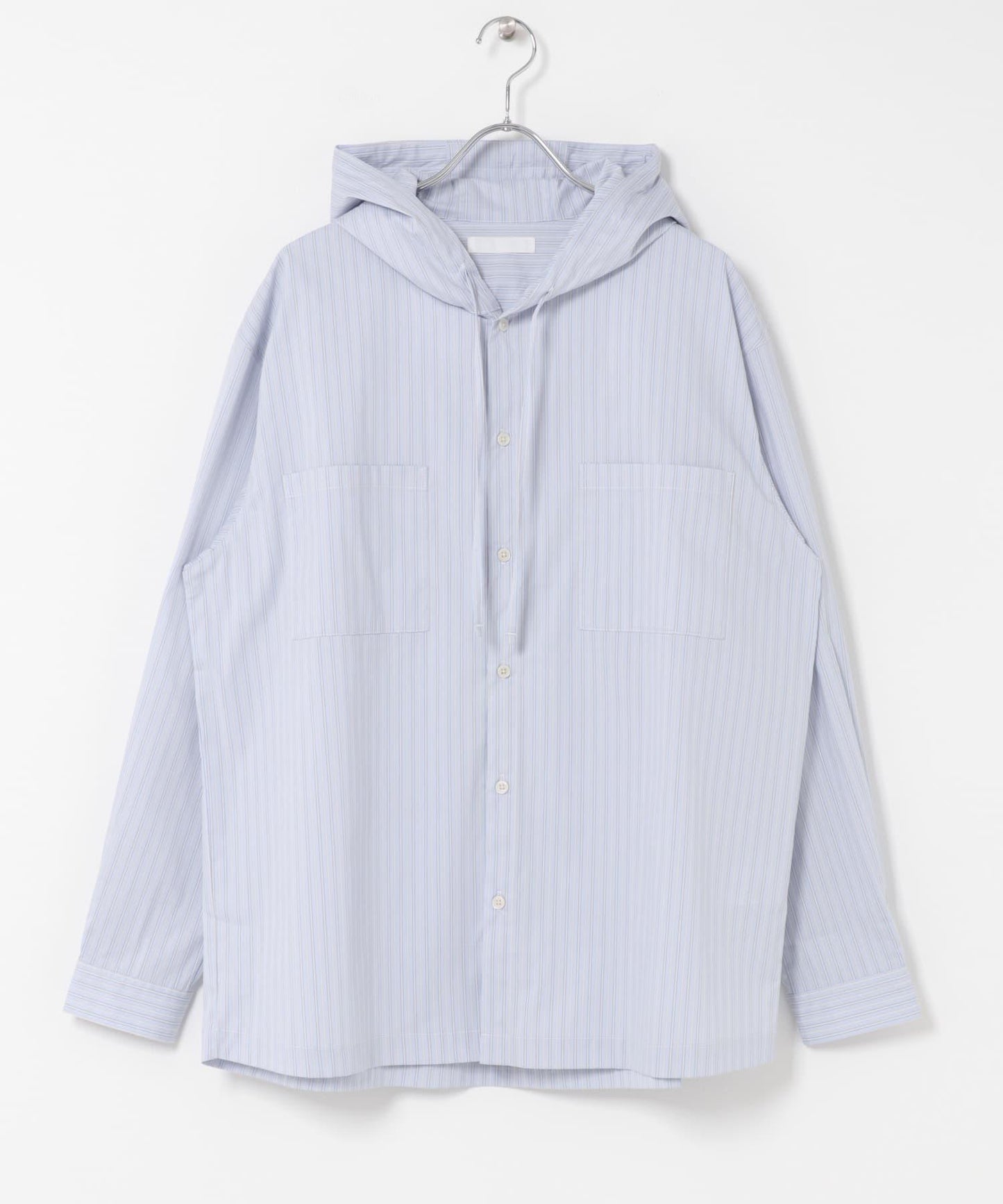 條紋連帽寬鬆襯衫