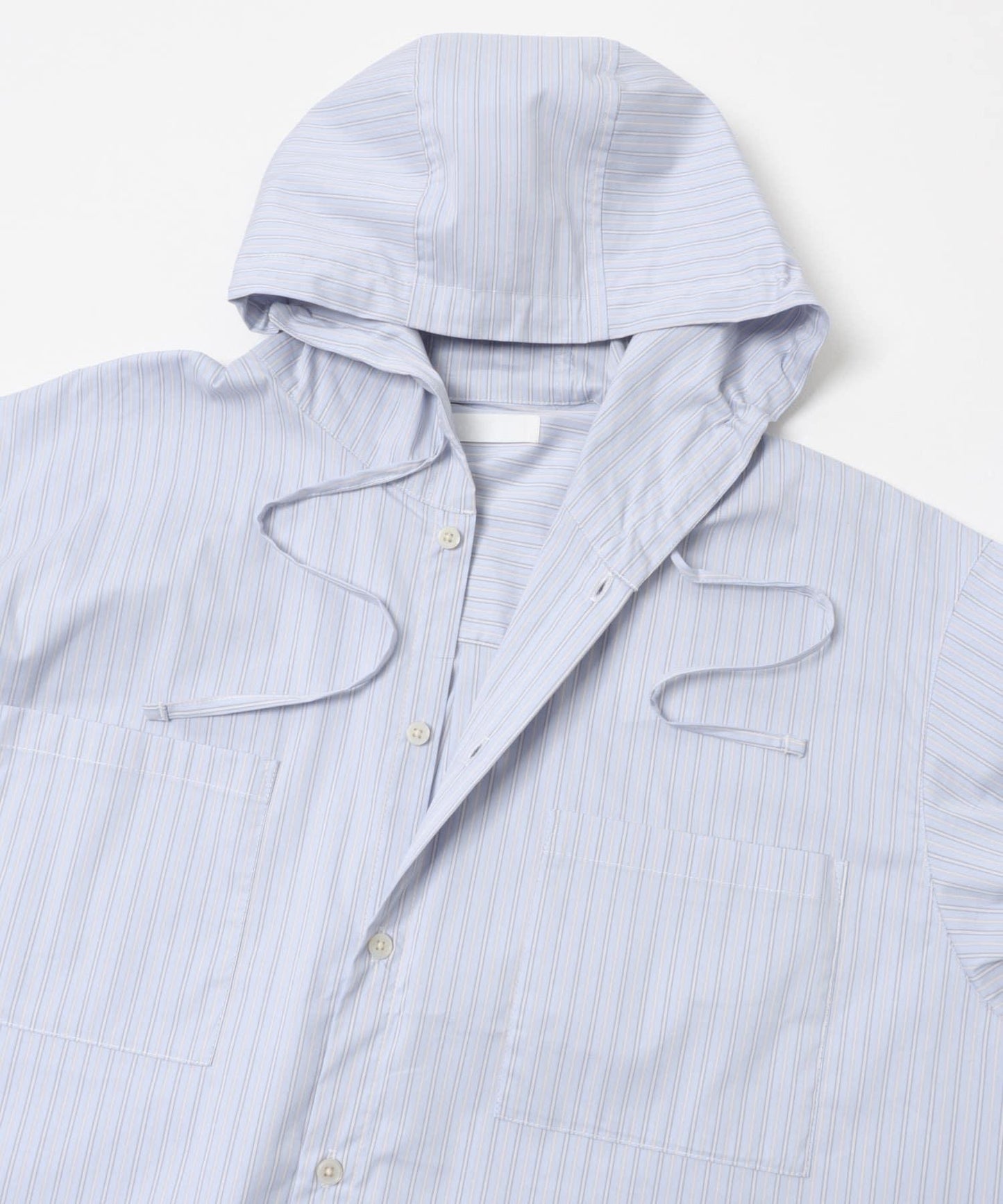 條紋連帽寬鬆襯衫