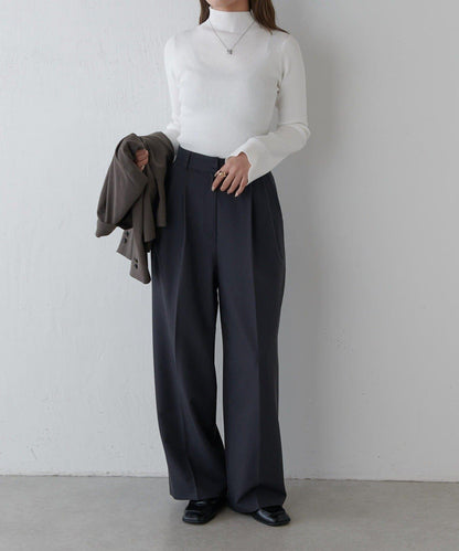 喇叭袖修身高領針織衫