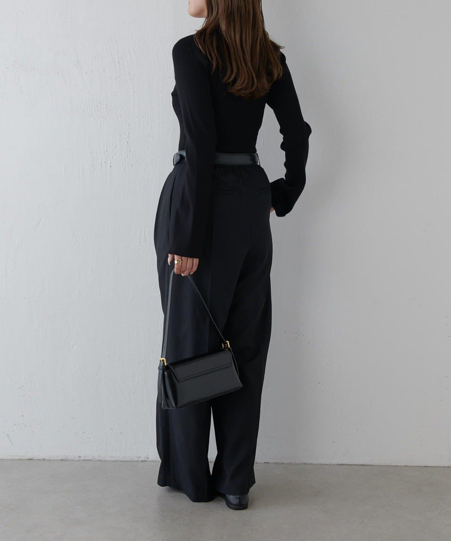 喇叭袖修身高領針織衫