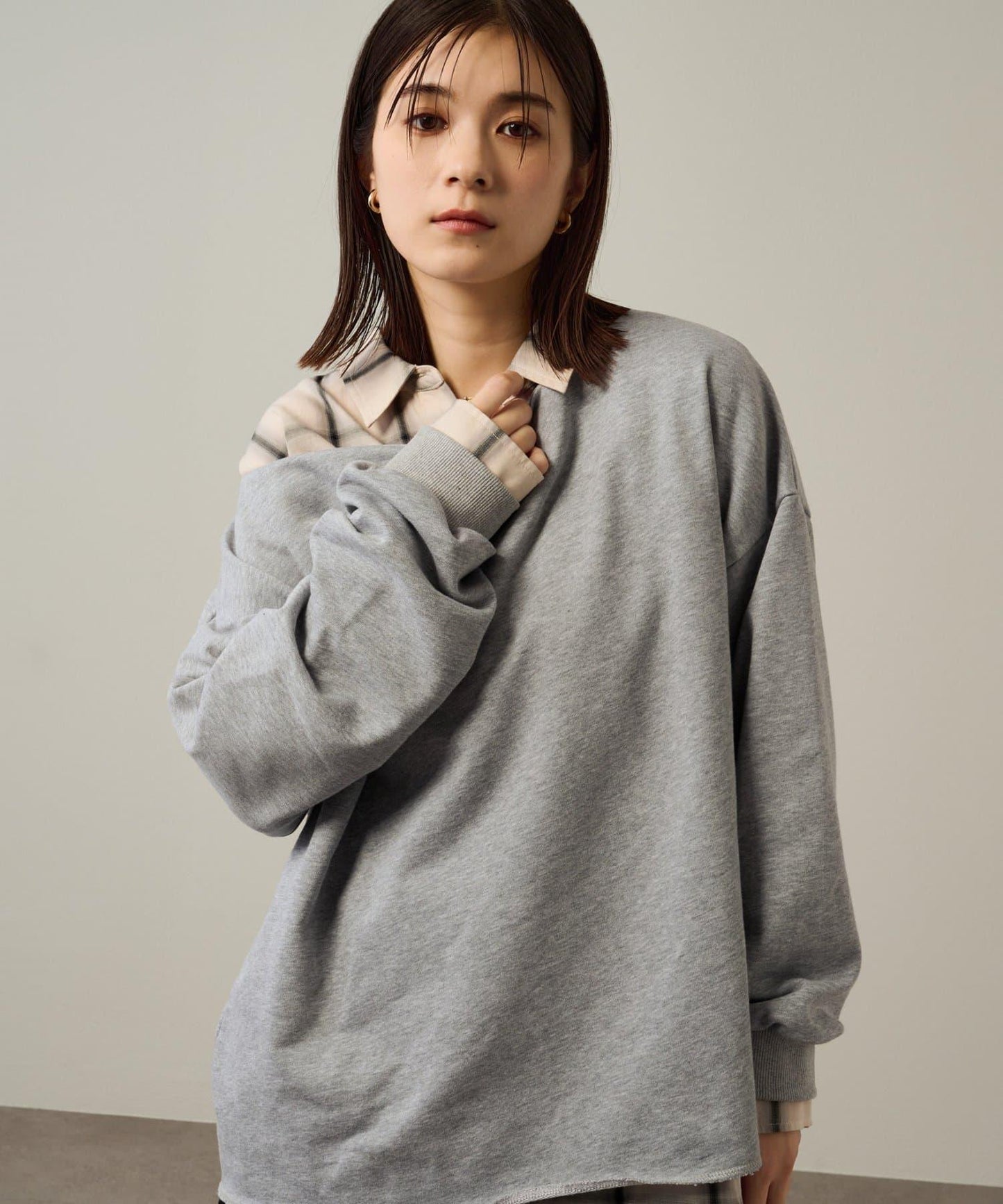 格紋寬鬆襯衫