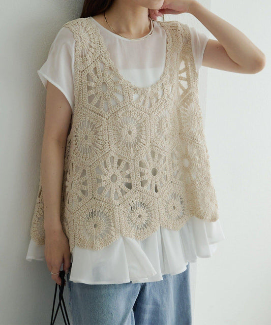 【25AW】鉤針編織風背心