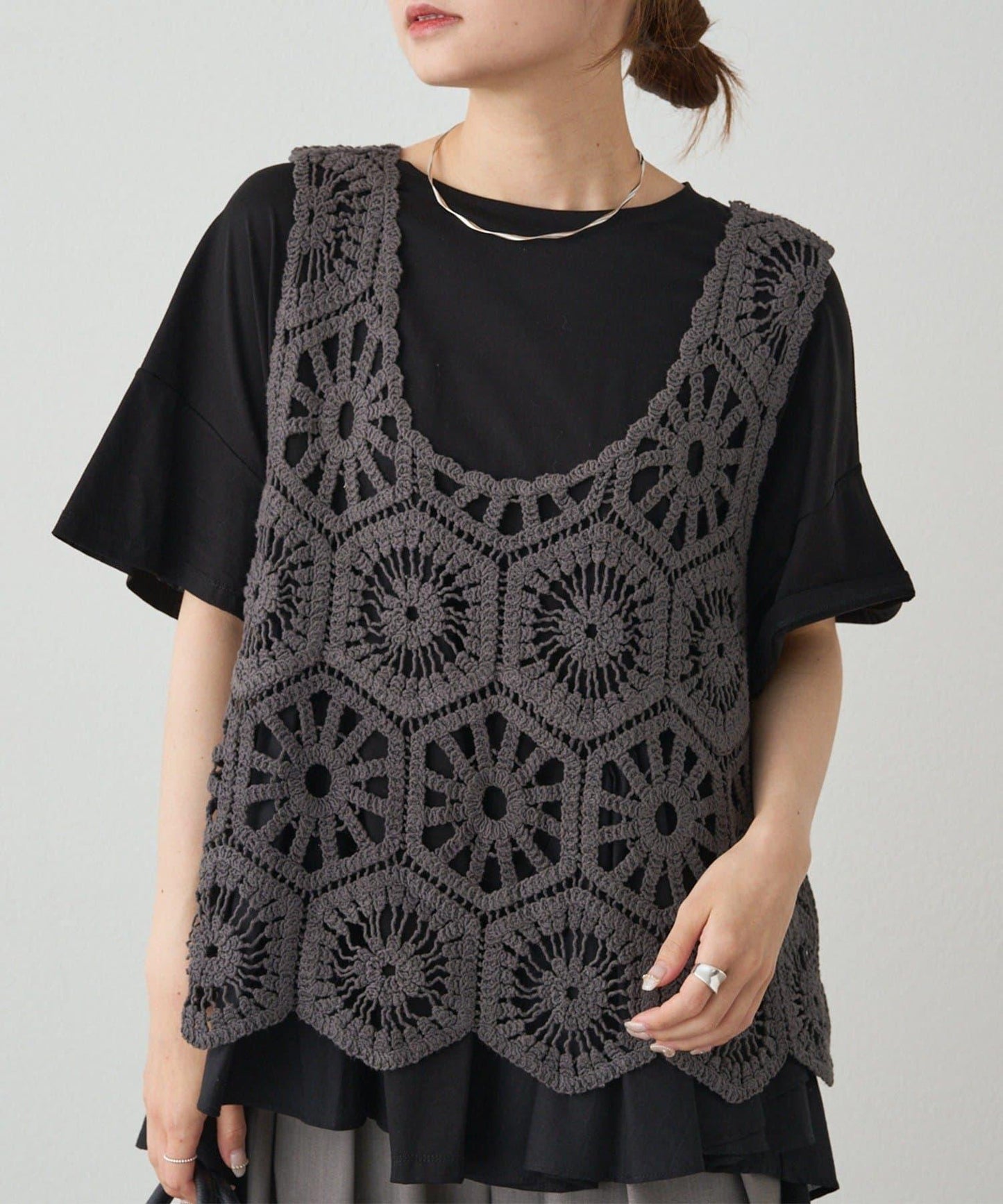 【25AW】鉤針編織風背心