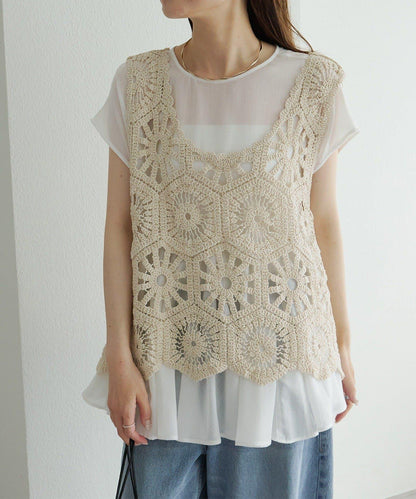 【25AW】鉤針編織風背心