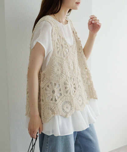 【25AW】鉤針編織風背心