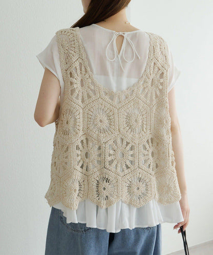 【25AW】鉤針編織風背心