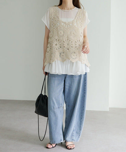 【25AW】鉤針編織風背心