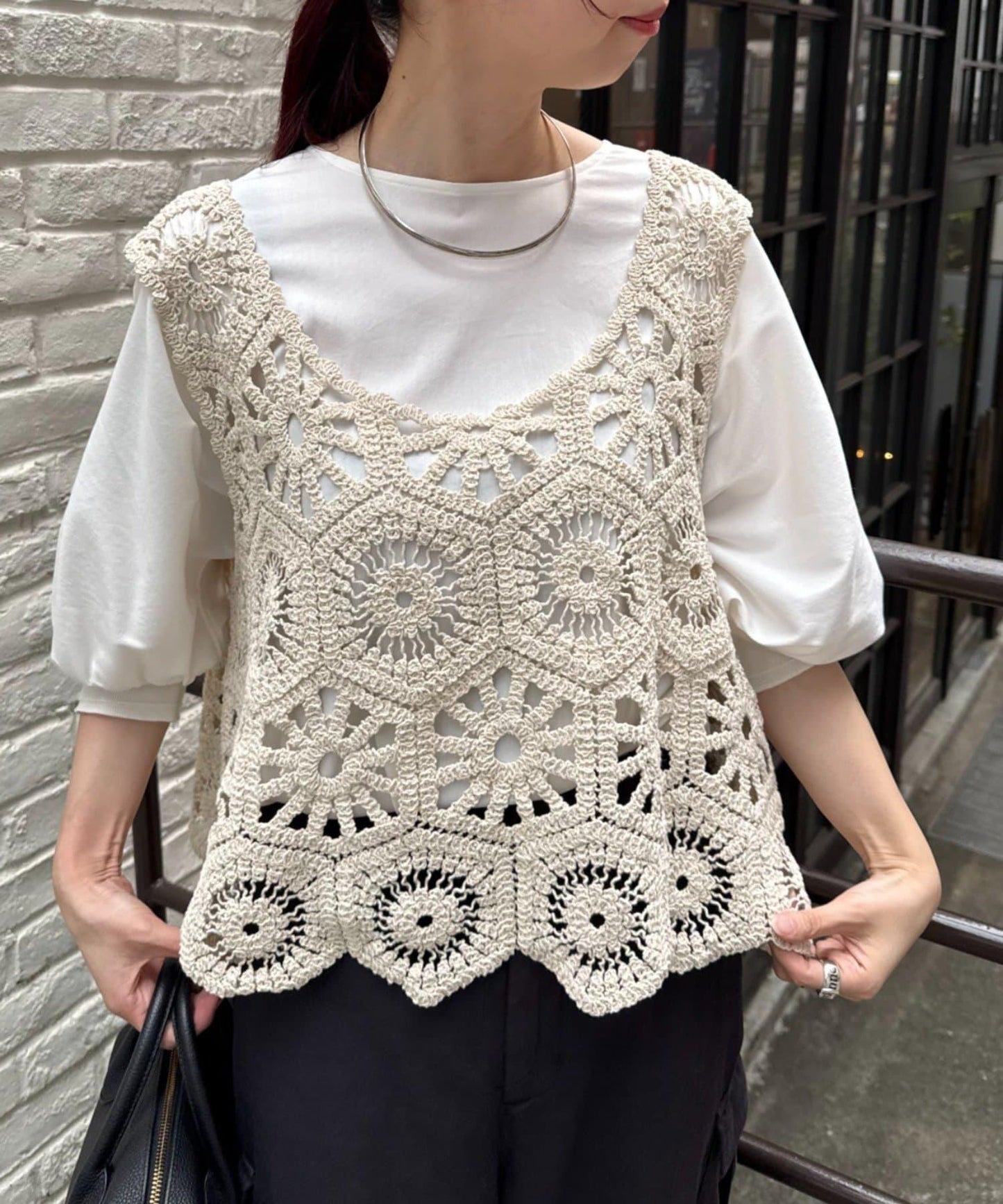 【25AW】鉤針編織風背心