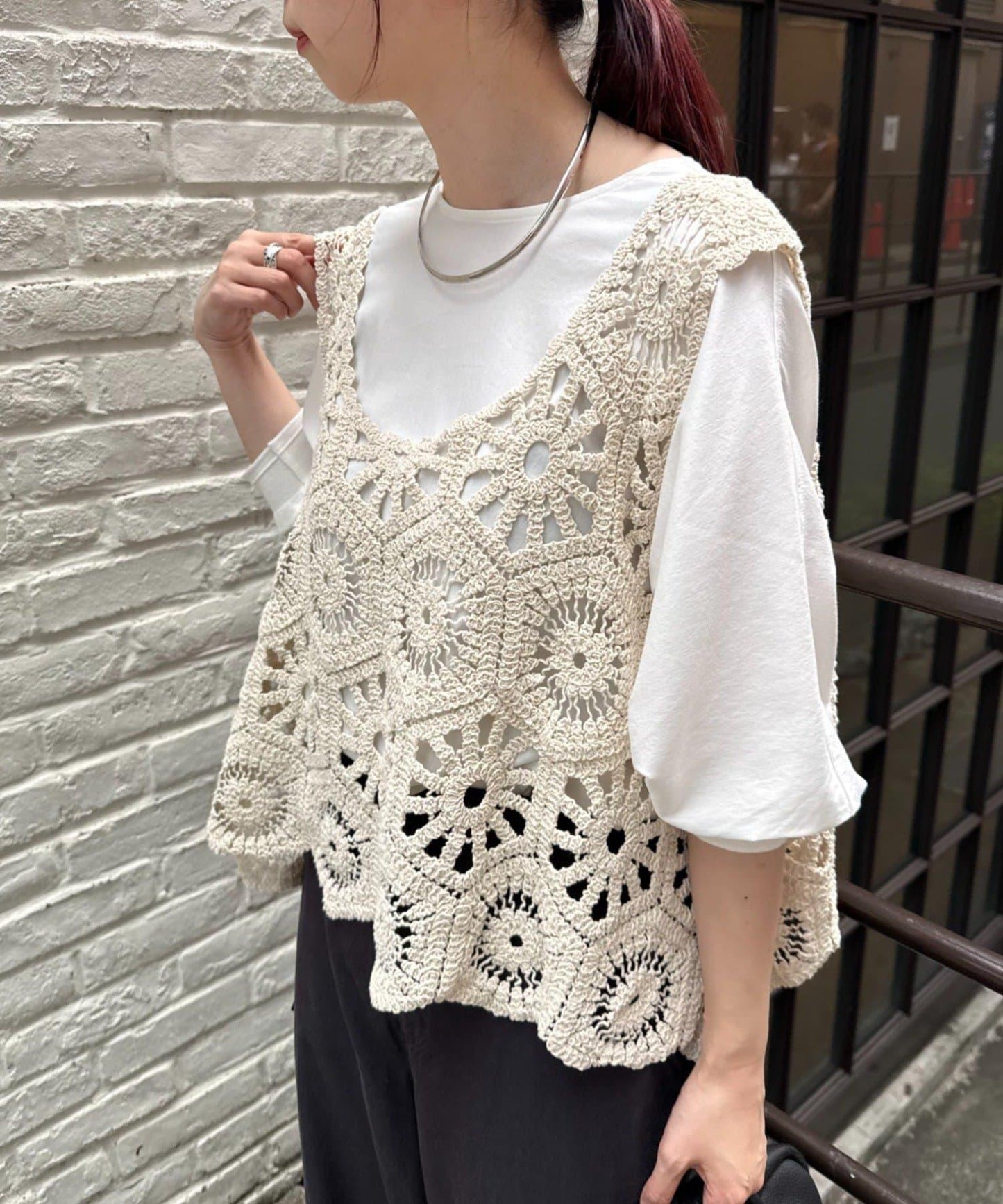 【25AW】鉤針編織風背心