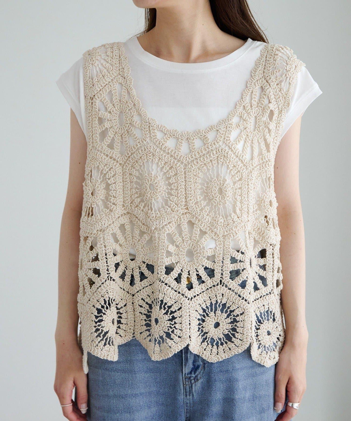 【25AW】鉤針編織風背心