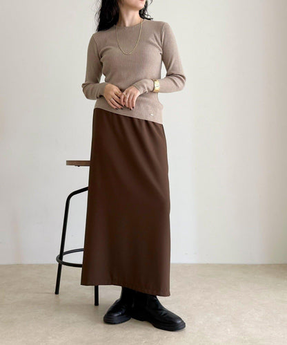 羊毛混紡基礎羅紋針織套頭衫