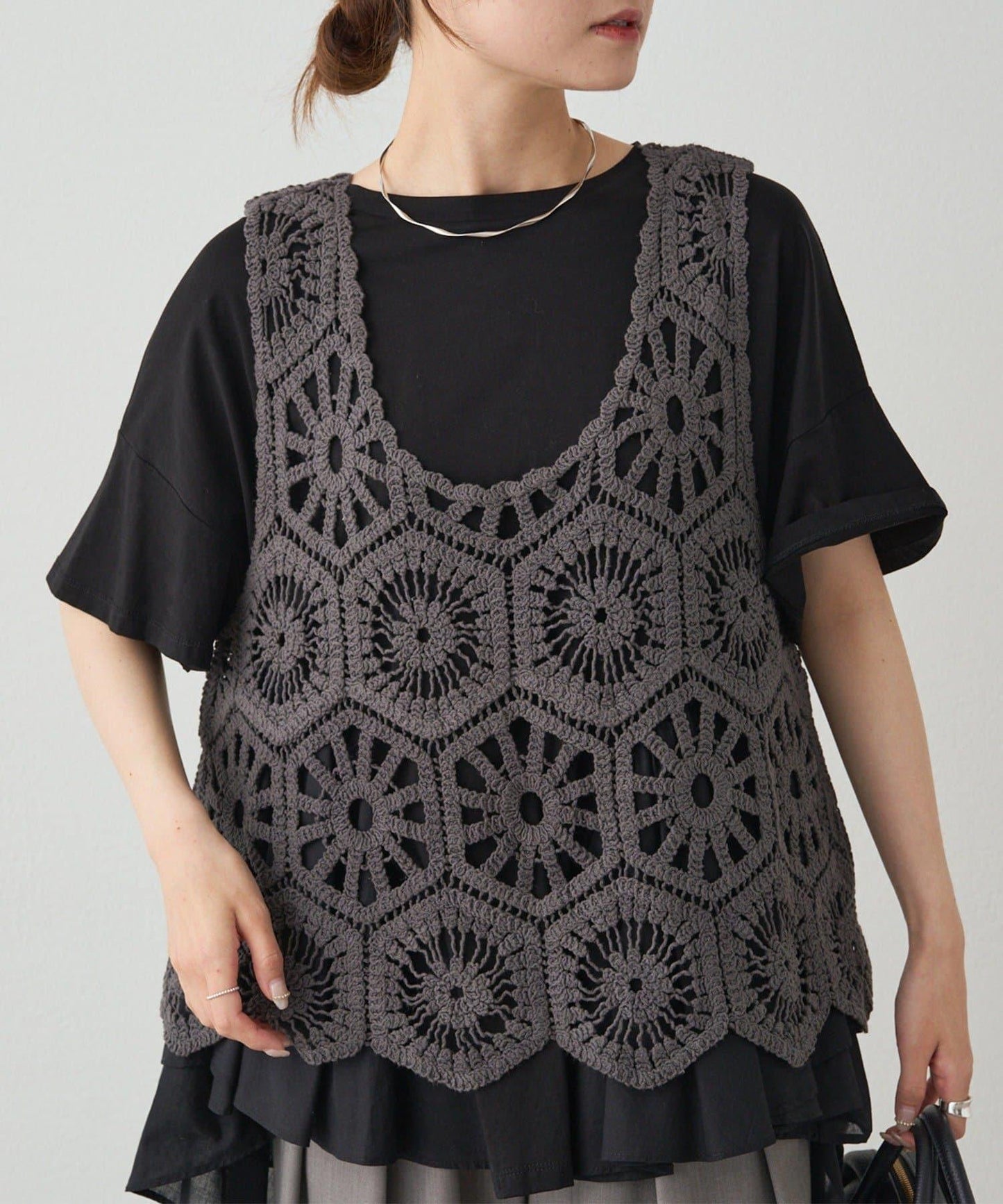 【25AW】鉤針編織風背心