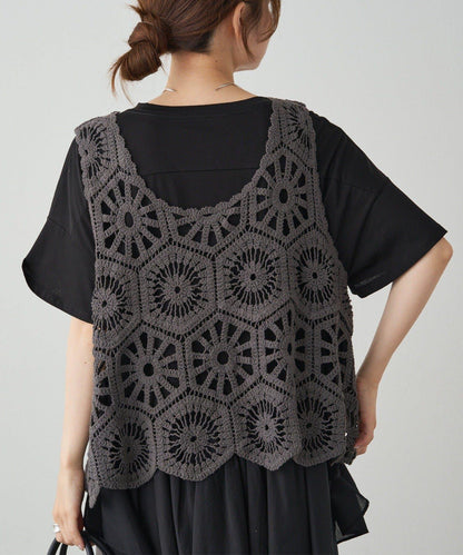 【25AW】鉤針編織風背心