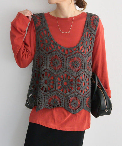 【25AW】鉤針編織風背心