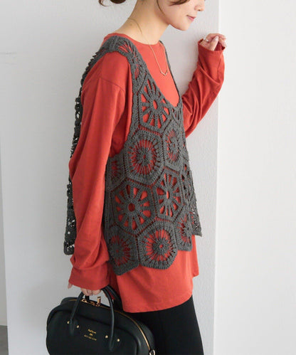 【25AW】鉤針編織風背心