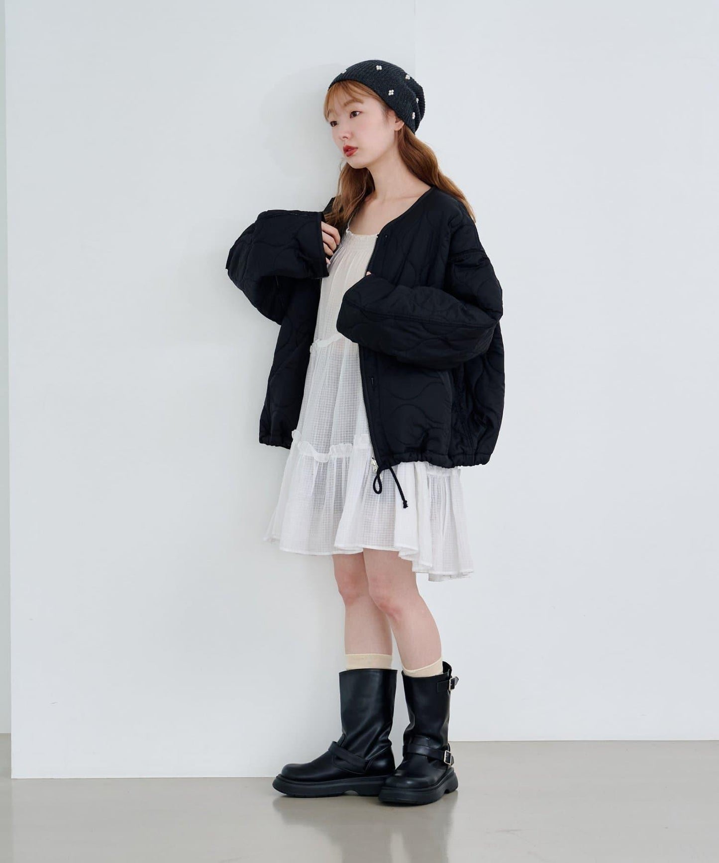【2025AW】珍珠裝飾針織帽