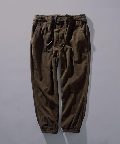 燈芯絨休閒束腳褲