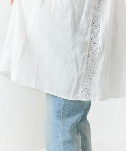 印度蕾絲壓褶長袖襯衫