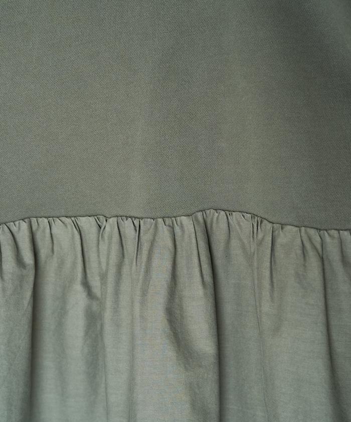 水洗工藝荷葉邊長袖上衣