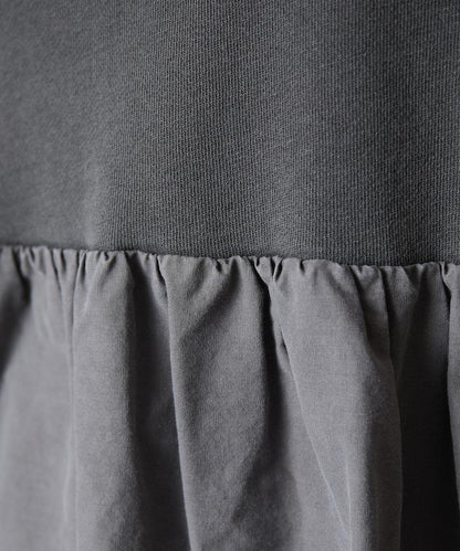 水洗工藝荷葉邊長袖上衣