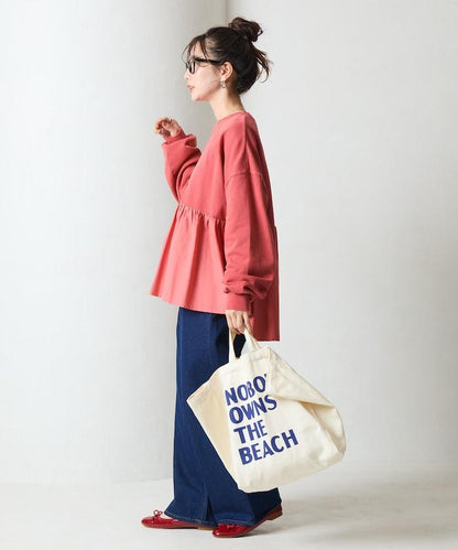 水洗工藝荷葉邊長袖上衣