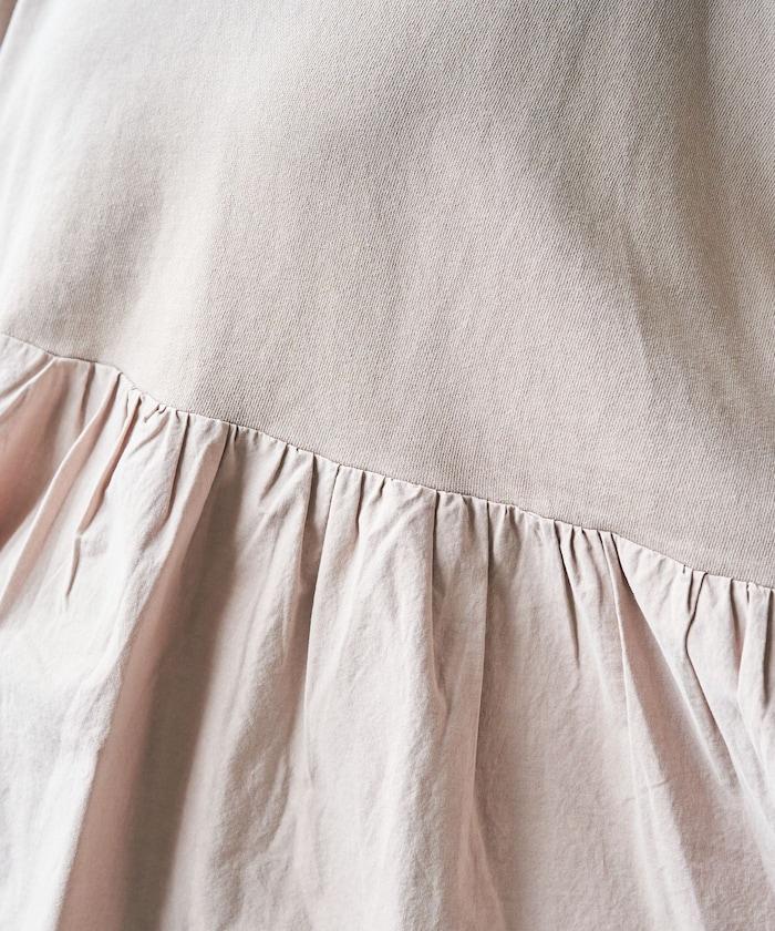 水洗工藝荷葉邊長袖上衣