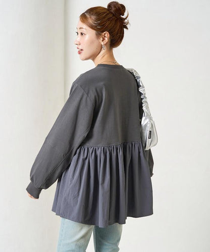 拼接布帛拼接層疊設計套頭衫