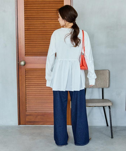 拼接布帛拼接層疊設計套頭衫