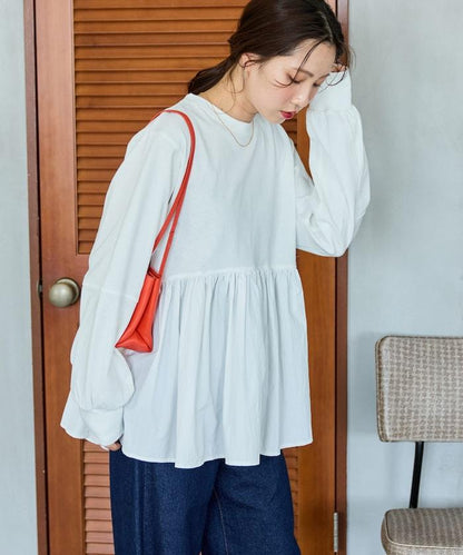 拼接布帛拼接層疊設計套頭衫