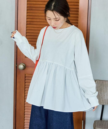 拼接布帛拼接層疊設計套頭衫