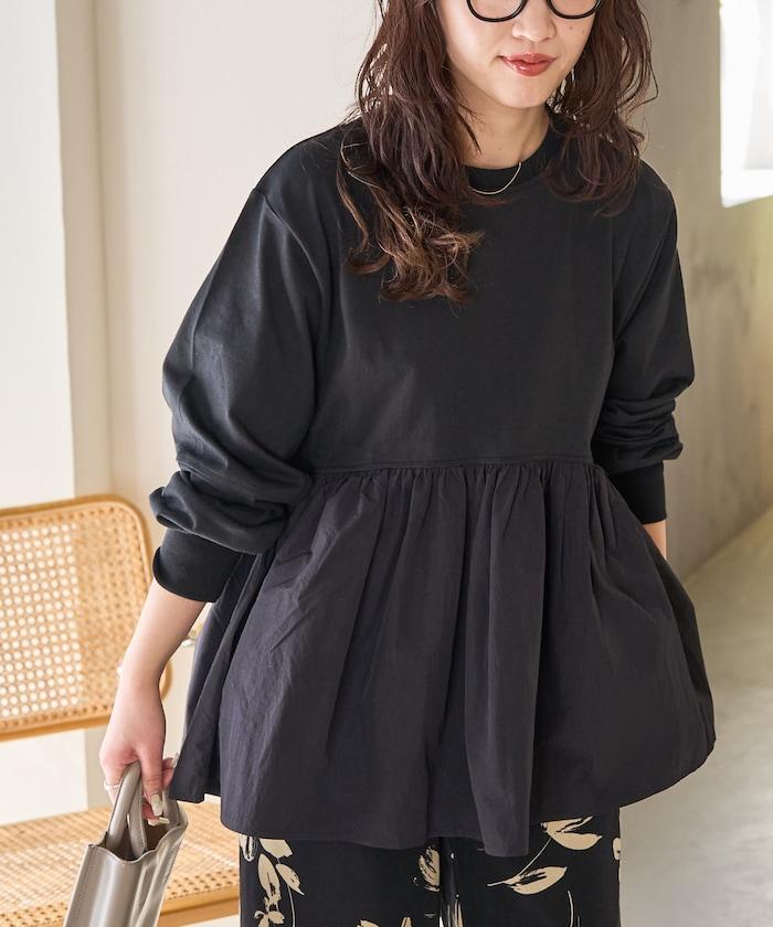 拼接布帛拼接層疊設計套頭衫