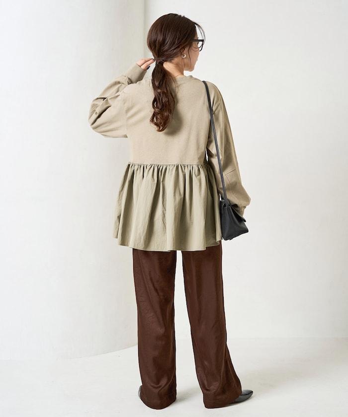 拼接布帛拼接層疊設計套頭衫