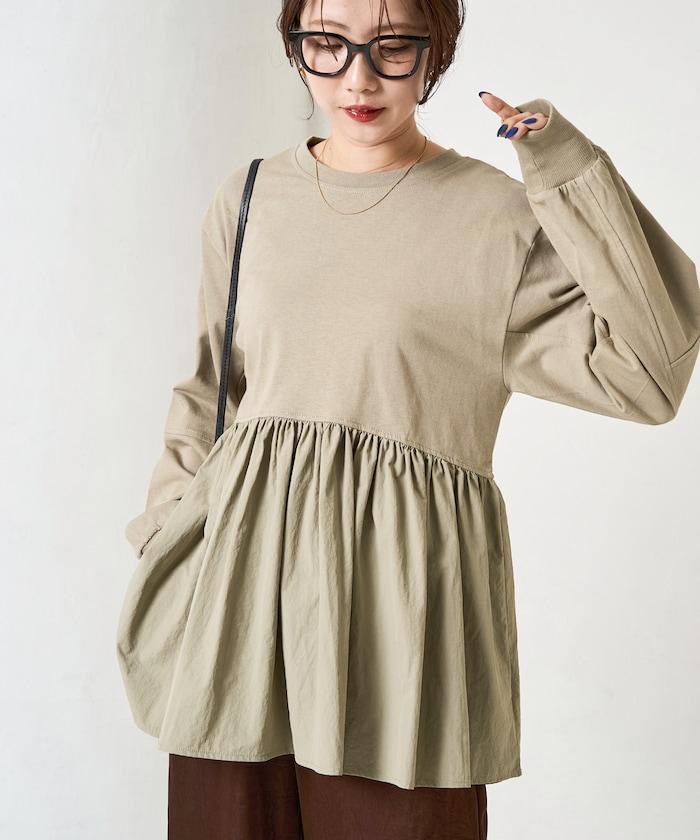 拼接布帛拼接層疊設計套頭衫