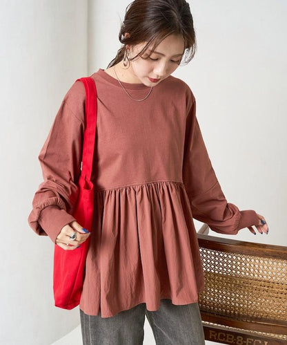 拼接布帛拼接層疊設計套頭衫