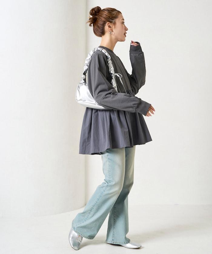 拼接布帛拼接層疊設計套頭衫