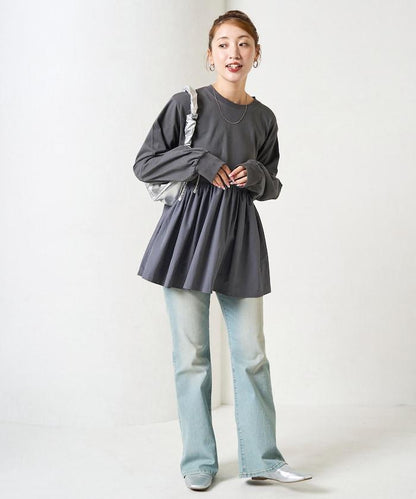 拼接布帛拼接層疊設計套頭衫