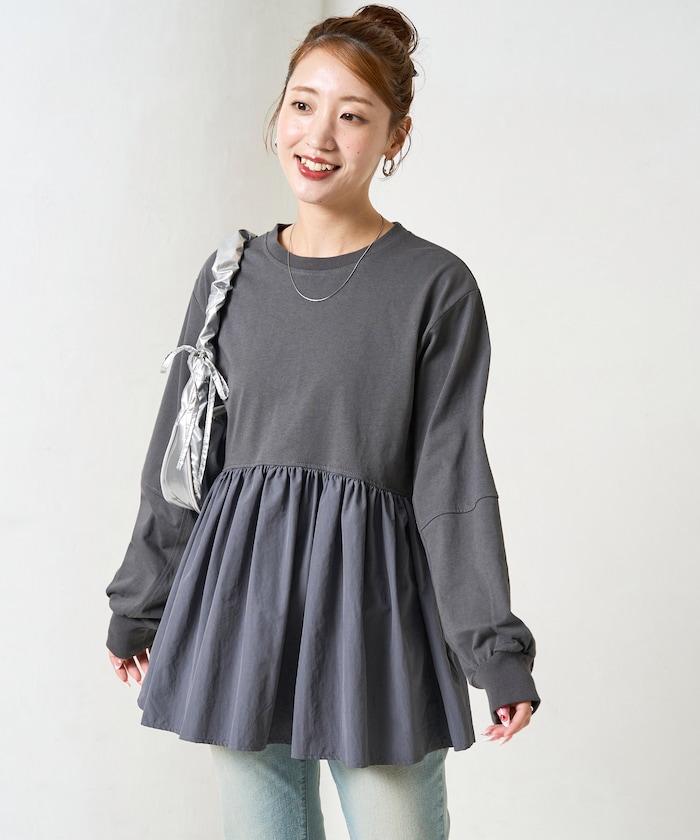 拼接布帛拼接層疊設計套頭衫