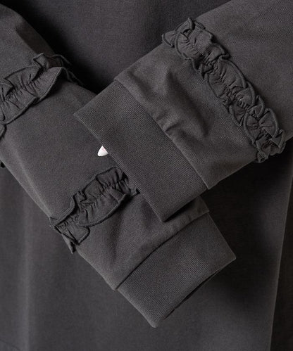 袖部荷葉邊疊層長袖T恤