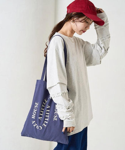 袖部荷葉邊疊層長袖T恤