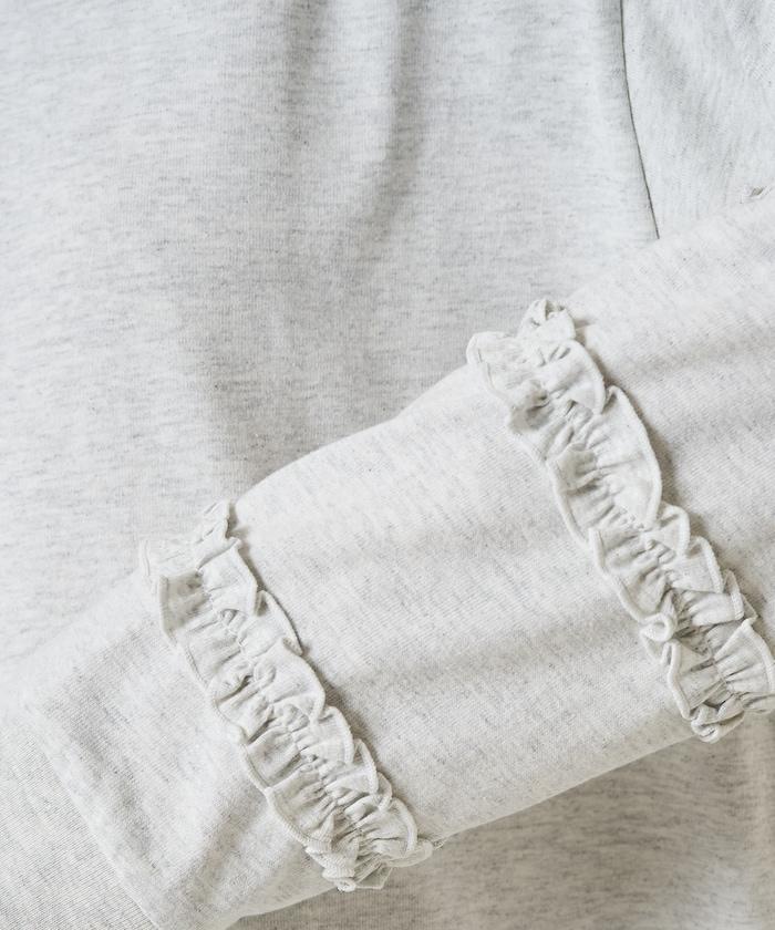 袖部荷葉邊疊層長袖T恤