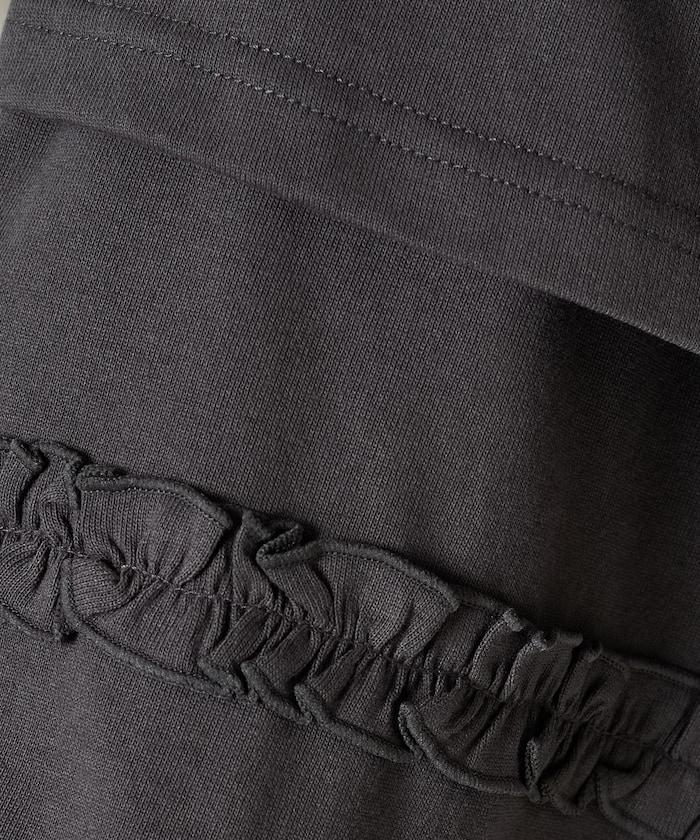 袖部荷葉邊疊層長袖T恤