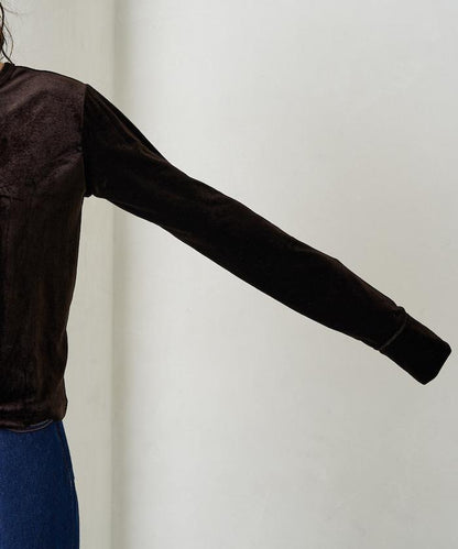 天鵝絨紐扣開衫