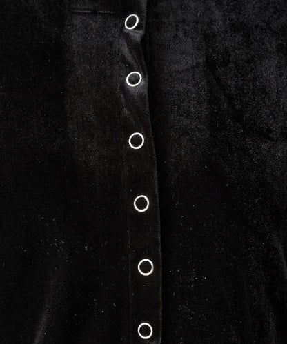 天鵝絨紐扣開衫