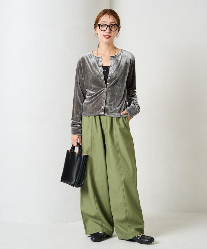 天鵝絨紐扣開衫